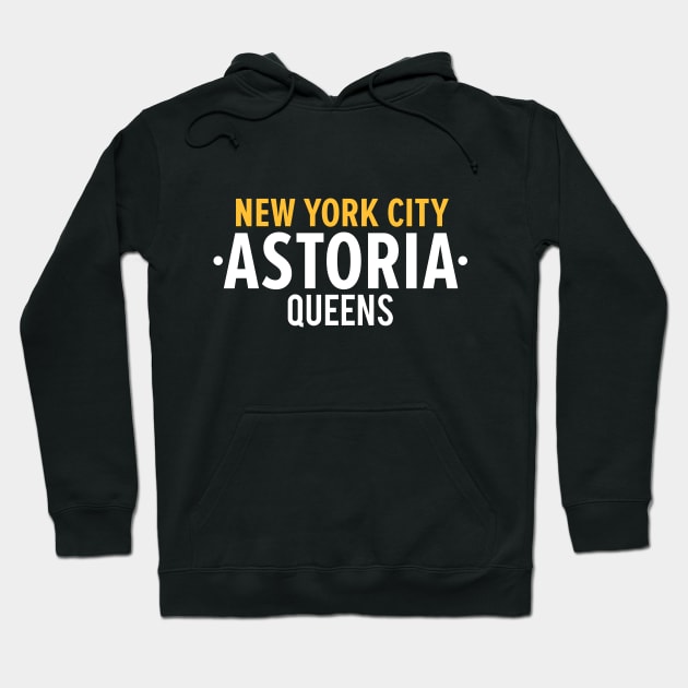 New York Queens - Queens Astoria - Queens clean Typo Hoodie by Boogosh